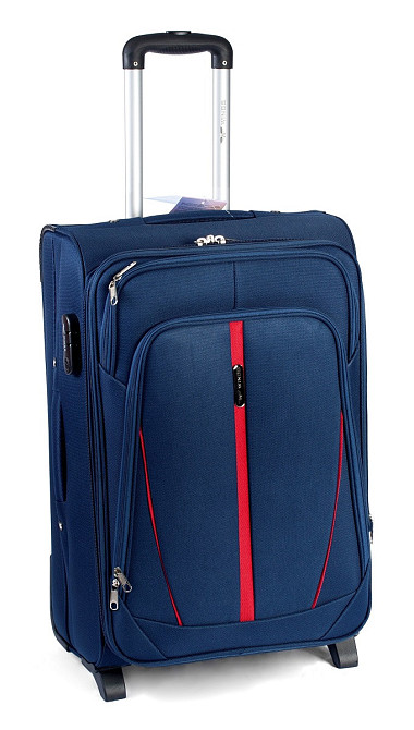 Валіза тканинна WINGS 1706 середня 63 см темно-синя 2 колеса Київ - фото 1