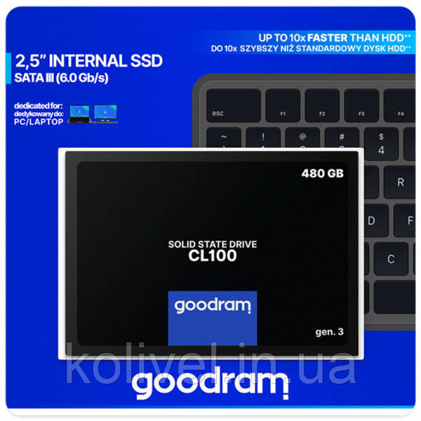 SSD 480Gb GoodRAM CL100 SATA III 2.5" TLC (SSDPR-CL100-480-G3#) Київ - фото 3