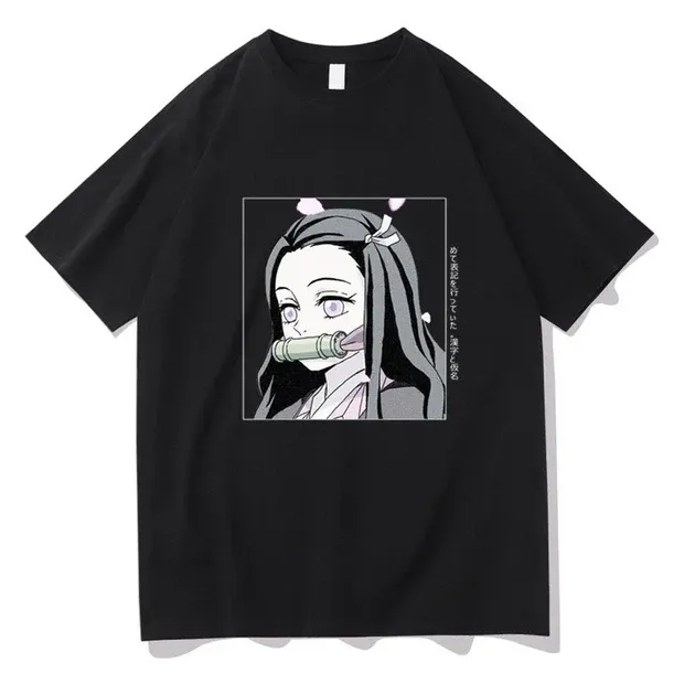 Футболка чоловіча з аніме принтом Клинок Розсікаючий Демонів / Незуко Розмір оверсайз (S/M/L) Чорний AnimeT1014 Дніпро - фото 3