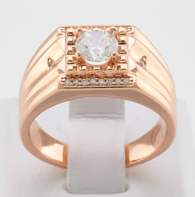 Печатка Xuping 15607 белые фианиты, позолота РО, размер 20, мужская Киев - изображение 2