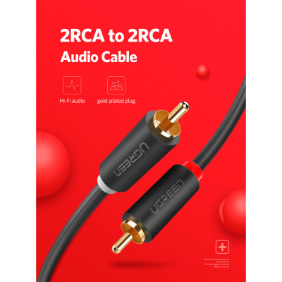 Кабель мультимедийный 2xRCA M to 2xRCA M 3.0m AV104 black Ugreen (10519) Винница - изображение 11