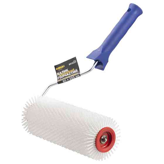 Валик игольчатый аэрационный для наливного пола 80×200мм с ручкой белая иголка SIGMA (8313221) Киев