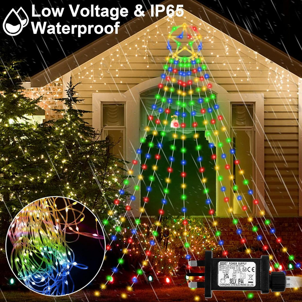 Гирлянда ZAKAZAKA 357 LED, новогодняя звезда 3.6 м, 8 режимов, разноцветная, уличная, для ёлки, праздничная Киев - изображение 5