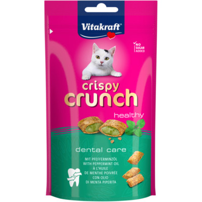 Лакомство для котов Vitakraft Crispy Crunch подушечки для зубов с мятой 60 г (4008239288134) Винница - изображение 1
