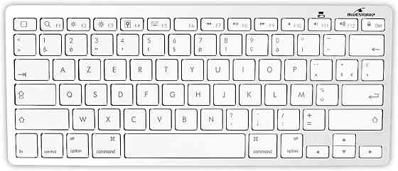 Бездротова клавіатура Bluetooth Bluestork компактна, ультратонка AZERTY, легка тиха міні-клавіатура для Mac, iPad, iPhone біла Київ