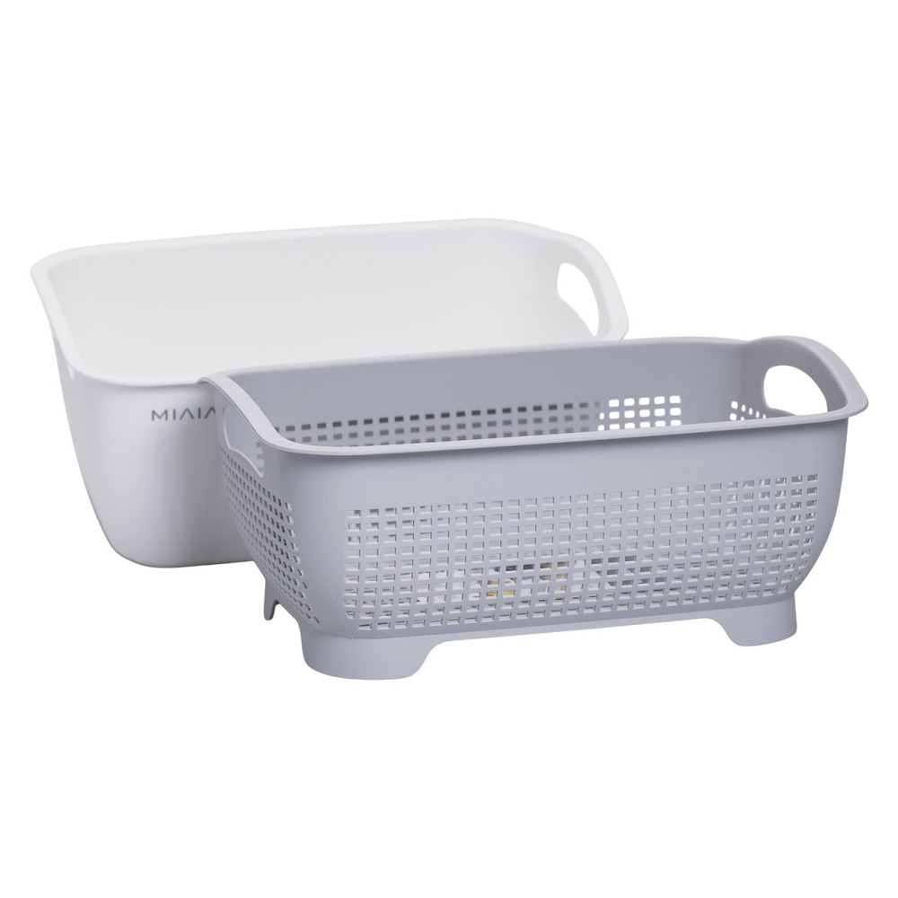 Yiwu Кошик-друшлак 2 в 1 для миття овочів, фруктів і зелені 29,5×21×11 (см) Білий HP-45-6W Киев - изображение 2