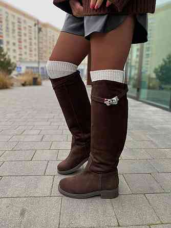 Чоботи жіночі VLAMAX C122 шоколадні (зима євро-хутро, замша натуральна) (6170) Коломия