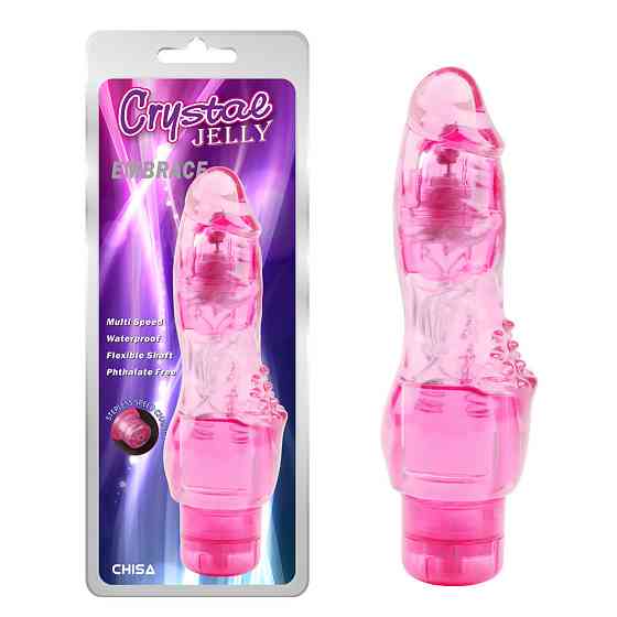 Вибратор Chisa Crystal Jelly Embrace с рельефом в области клитора для дополнительной стимуляции Sex Aura Киев