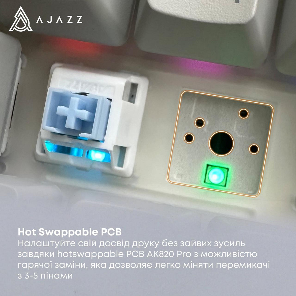 Клавіатура бездротова Ajazz AK820 Pro Flying Fish Switch Black RGB With Screen (AK820PRO-FF-BGY) ( 18427 ) Харків - фото 20