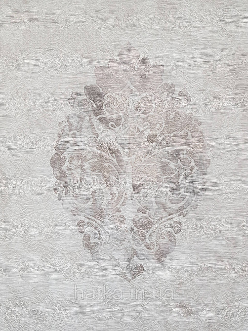 Шпалери вінілові на флізеліні гарячого тиснення DU&KA 1.06х10 вензель основа під штукатурку сірі коричневі Київ - фото 3