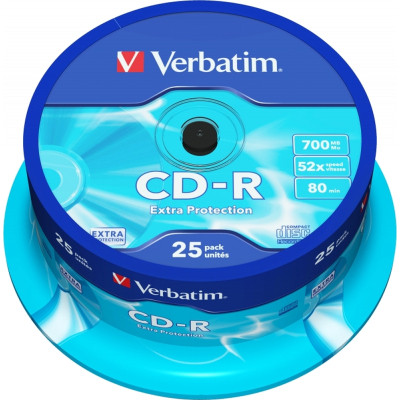 Диск CD Verbatim CD-R 700Mb 52x Cake box 25шт Extra (43432) Винница - изображение 1