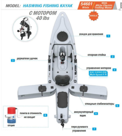 Каяк Haswing 54601 33х08х04H с электромотором Дніпро