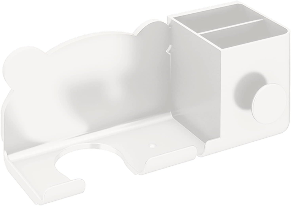 Органайзер пластиковый для ванной комнаты, настенный держатель для фена 23.2×8.2×9.2см, белый цвет Каменец-Подольский - изображение 4