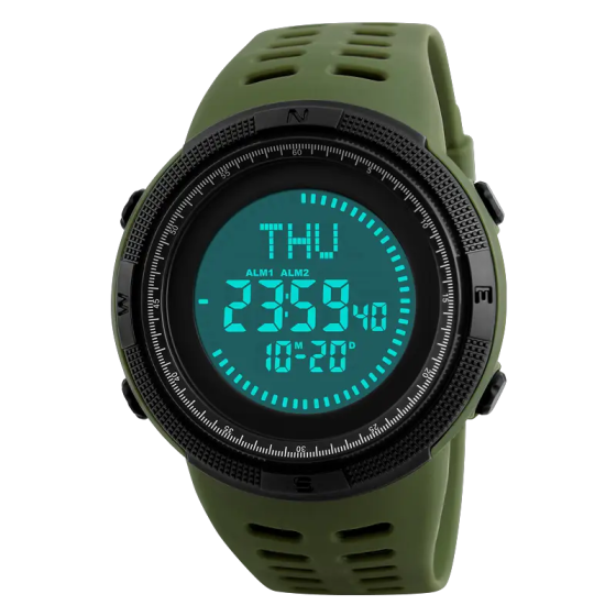 Часы мужские спортивные с компасом Skmei 1254 Compass (Зеленый) Винница