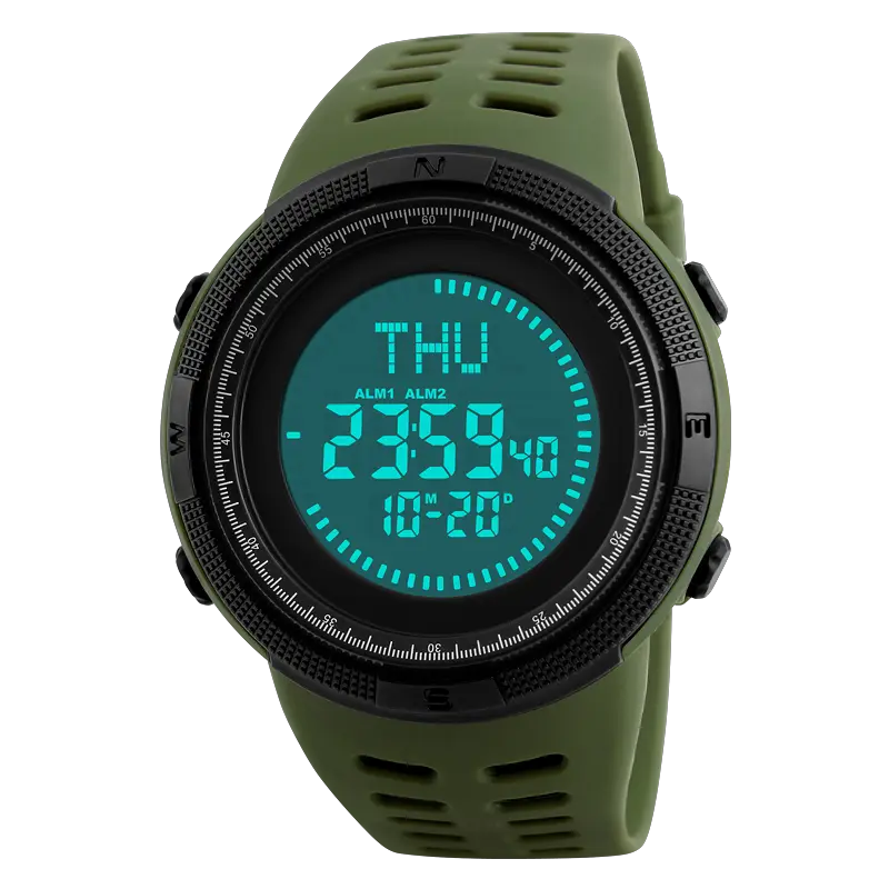 Часы мужские спортивные с компасом Skmei 1254 Compass (Зеленый) Винница - изображение 2