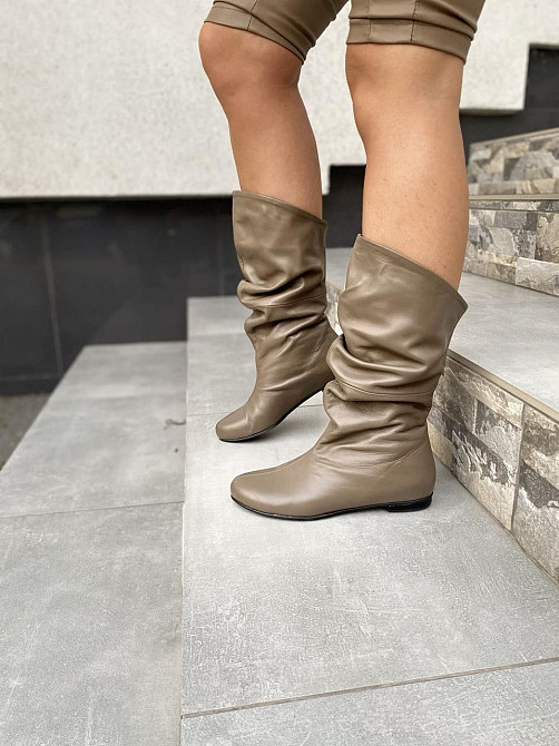 Nivelle Напівчоботи жіночі Nivelle капучино натуральна шкіра зимові висота 24см обхват 34-36см Коломыя - изображение 2