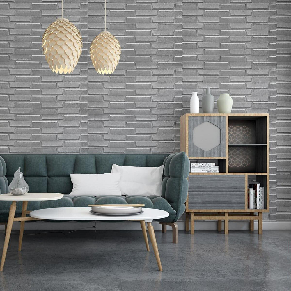 Самоклеющаяся 3D панель 3080х700х5мм Кладка Серебро SW-00001760 Киев - изображение 6