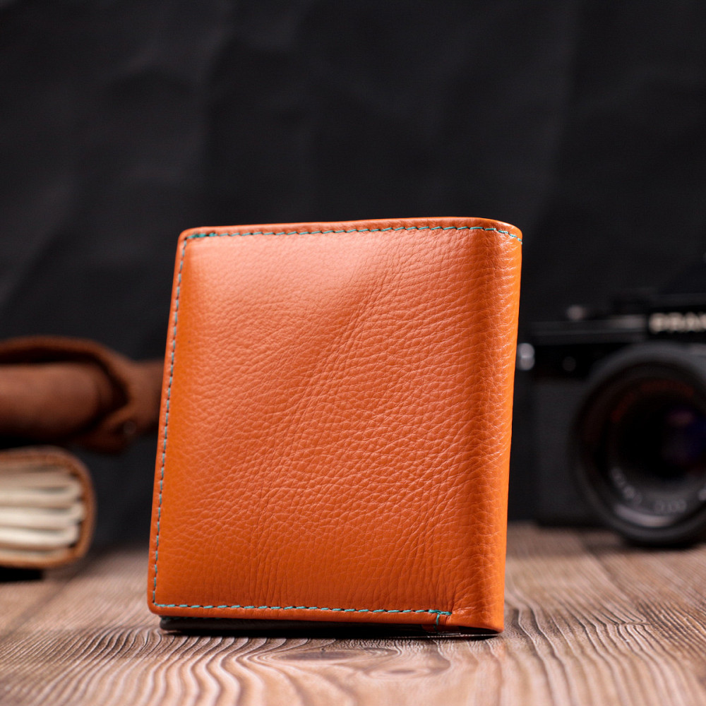 Интересный женский кошелек с оригинальной монетницей из натуральной кожи ST Leather 19509 Разноцветный Киев - изображение 2