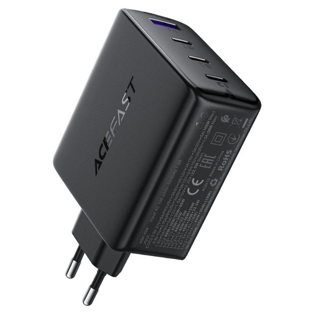 Сетевое зарядное устройство ACEFAST A94 PD100W GaN charger Black 6974316283133 Одесса - изображение 1