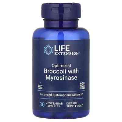 Вітамінно-мінеральний комплекс Life Extension Брокколі з мірозиназу, Optimized Broccoli and Myrosinase, 30 вегетаріа (LEX-23683) Вінниця
