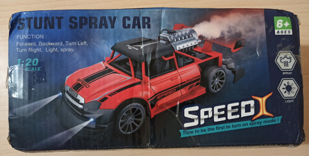 Автомобіль на пульті управління з парою і підсвічуванням 1:20 червоний коробка з невеликим дефектом Київ - фото 9