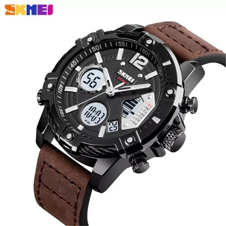 Чоловічий наручний годинник Skmei 1618 (Коричневий) Київ - фото 2