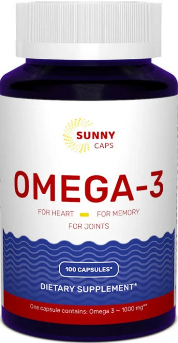 Омега-3 риб'ячий жирSunny Caps Omega-3 Active Powerful 1000 мг 100 гел капс Київ - фото 1