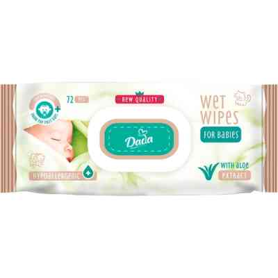 Детские влажные салфетки Dada с экстрактом алоэ, с клапаном, 72 шт. (4820174980405) Винница