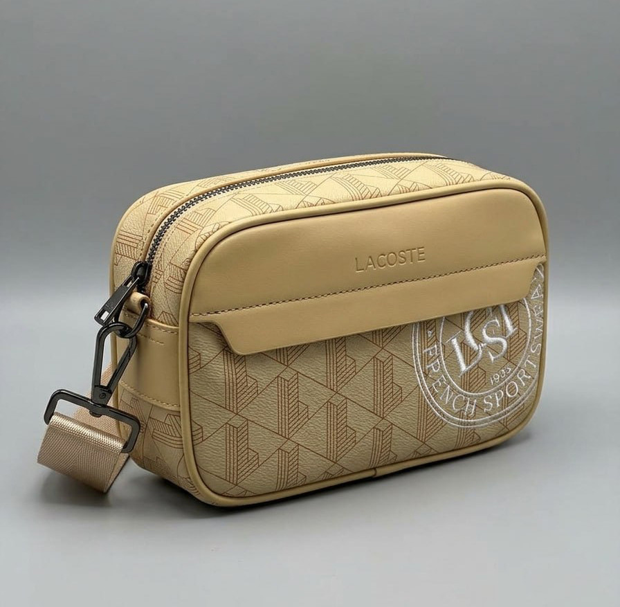 Мужская брендовая сумка, борсетка на плечо Lacoste (1097) brown Киев - изображение 1