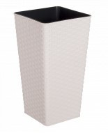 Вазон Ротанг 22*22*41,5см квадратний біла троянда Алеана Житомир - изображение 1