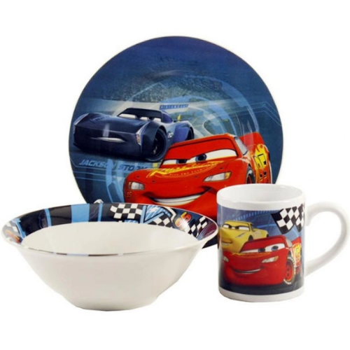 Набір дитячого посуду Тачки 3 пр.:(тарілка/миска/чашка) порцеляна TO-7 Interos Житомир - фото 1
