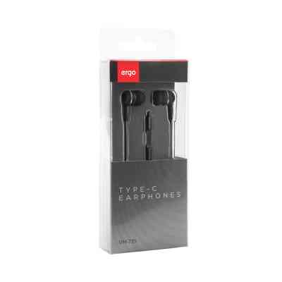 Наушники Ergo VM-735 Type-C Earphones Black (VM-735K) Винница