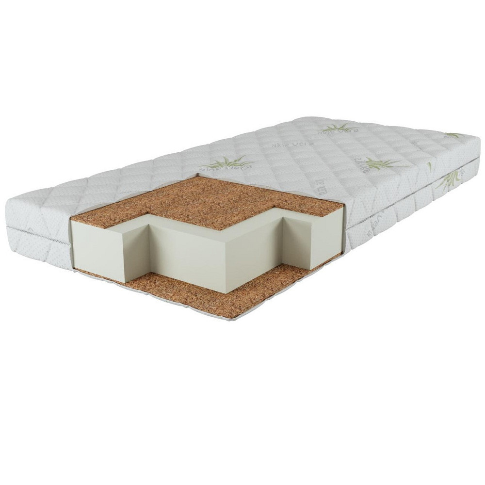 Матрас детский Aloe Vera беспружинный с двойным кокосовым матом 120*60*10см Children's Dream Белый Кривой Рог - изображение 1