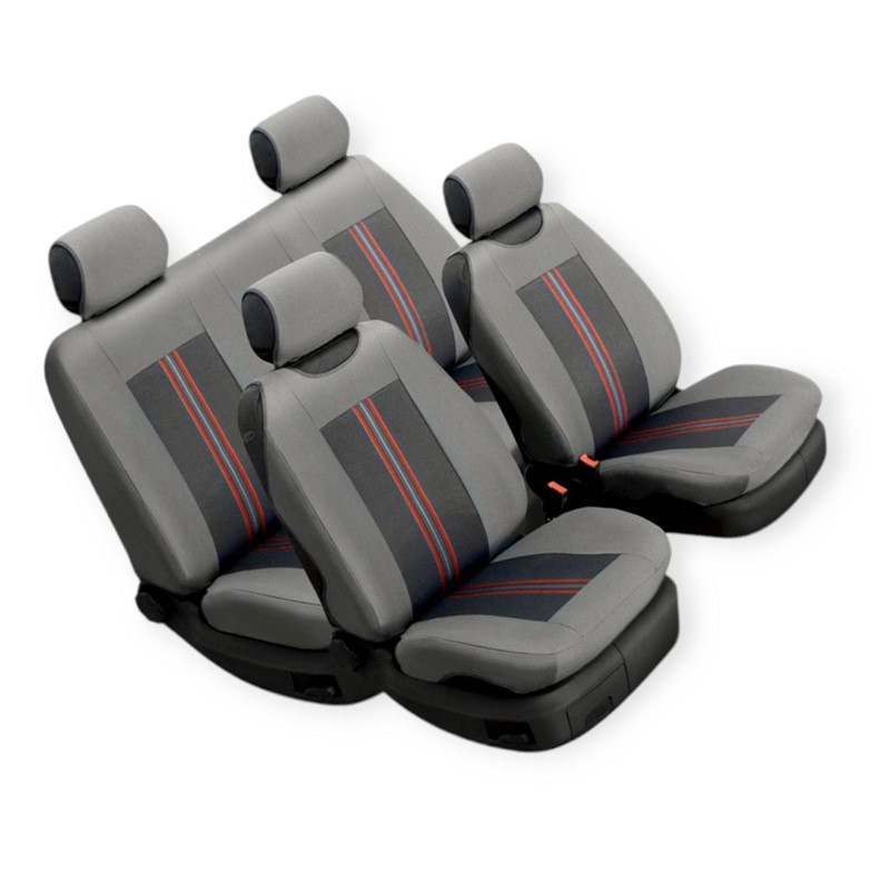 Чохли універс. "тканина" comfort сірі із вставками оріг. тканини, без підг. салону Мукачево - фото 1