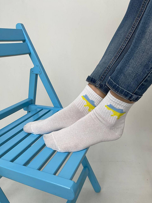 Шкарпетки білі патріотичні Україна р.36-40 Чернівці - фото 6