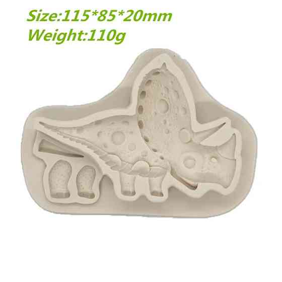 Молд силиконовый Динозавр 115 на 85 мм серый Киев