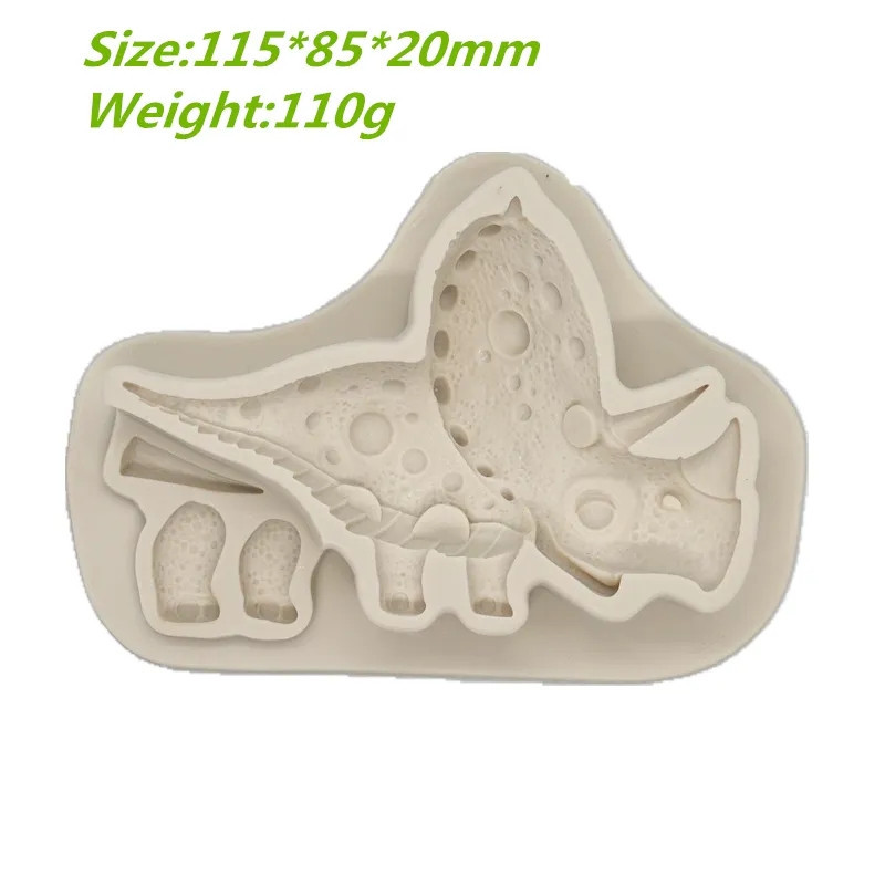 Молд силиконовый Динозавр 115 на 85 мм серый Киев - изображение 2