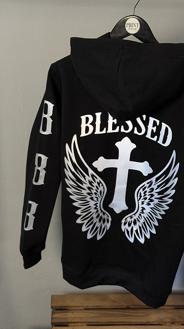 Худі BLESSED з рефлективним принтом та крилами Чернівці - фото 4