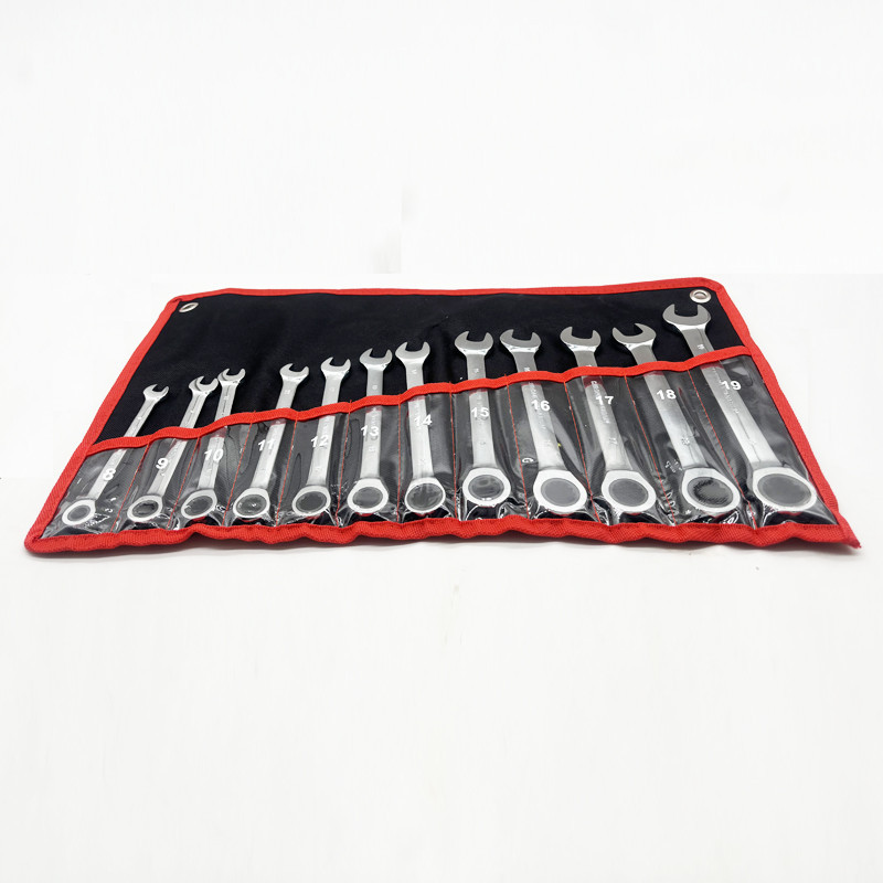 Набір рожково-накидних комбінованих ключів 12 шт, 8-19 мм, гайкові для ремонту з тріскачкою і поворотним механізмом 180° з чохлом Кам'янець-Подільський - фото 10