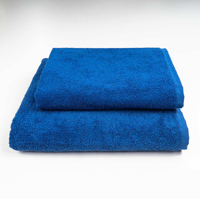 Набір махрових рушників 2шт GM Textile 50х90см, 70х140см 400г/м2 (Синій) Суми - фото 1