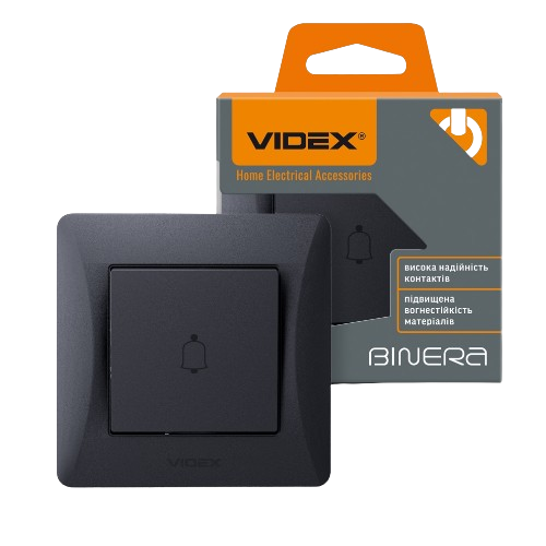 BINERA чорний графіт Клавіша дзвінка внутрішня Videx Житомир - фото 6