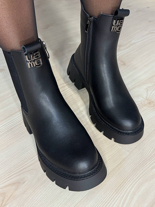 Черевики жіночі Hengji 5130 челсі високі утеплені шкіряні чорні, 39, 24,5 см Київ - фото 12