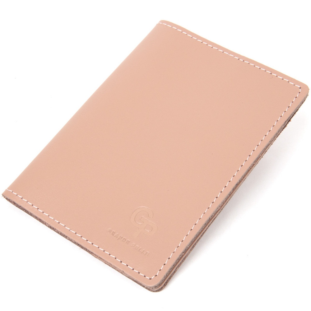 Стильна шкіряна обкладинка на паспорт GRANDE PELLE 11355 Бежевий Київ - фото 1