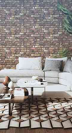 Шпалери вінілові на флізеліні AdaWall Roka 1.06х10 під цеглу структурні теракотові коричневі 23104-4 Київ