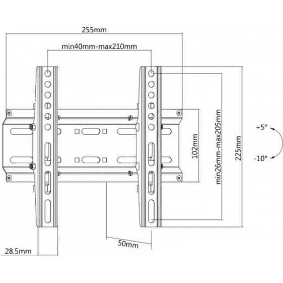 Кріплення для ТВ SATELIT 19-49TILT200 VESA 200x200/Max 35kg/Tilt mounts/Black (19-49TILT200#) Киев
