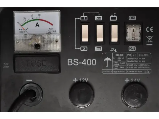 Пуско зарядное устройство для автомобильного аккумулятора 40А старт 400А АКБ 12-24V 1,6 кВт стрел. инд Organic Assistant BS-400 Коломия