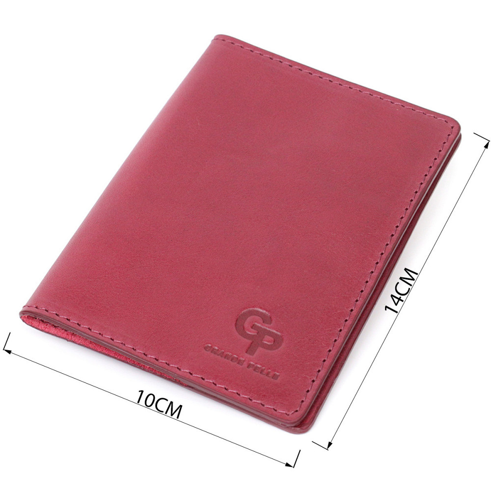 Отличная кожаная обложка на паспорт GRANDE PELLE 16794 Бордовый Киев - изображение 3