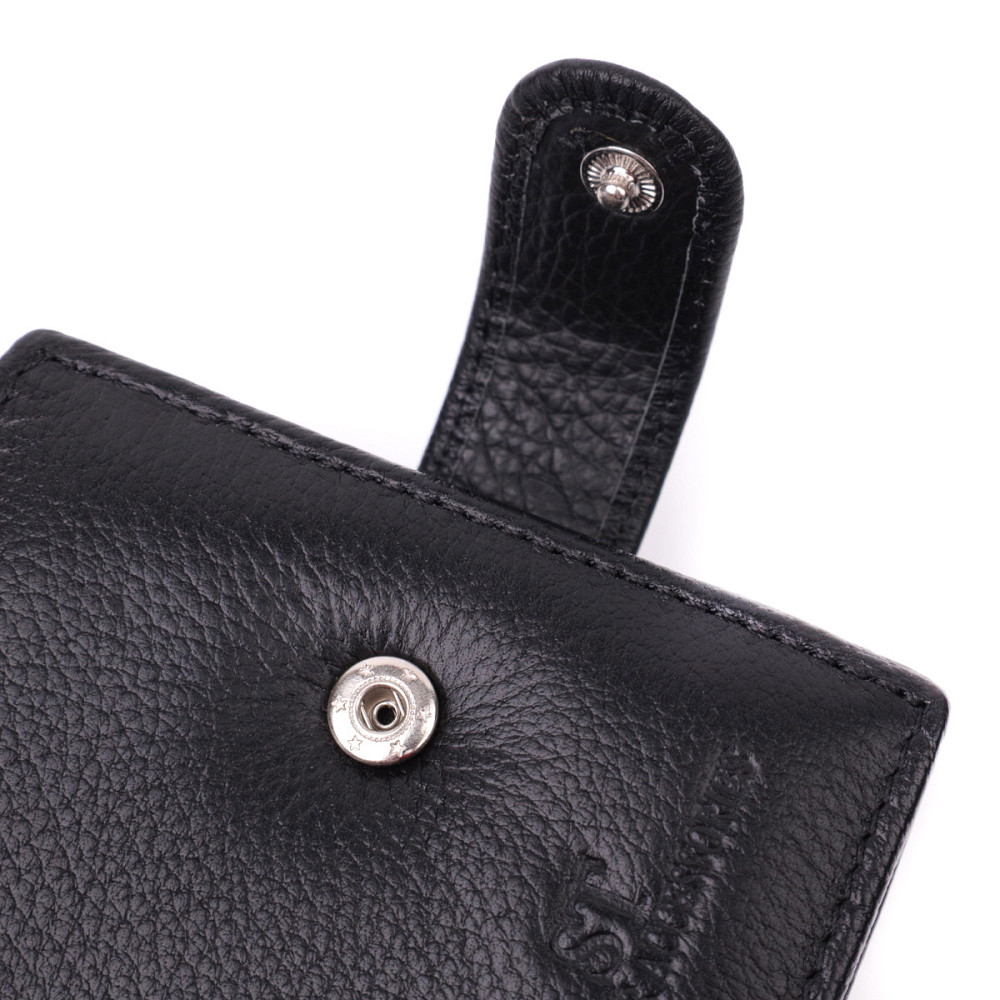Кошелек для мужчин удобного размера из натуральной кожи ST Leather 22461 Черный Киев - изображение 3