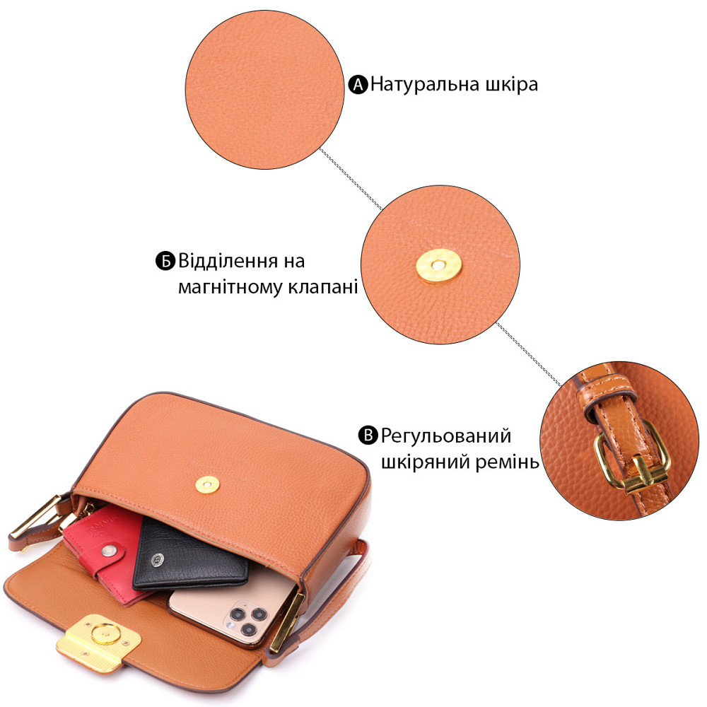 Женская кожаная сумка в руку и через плечо для города Vintage 22390 Коричневая Киев - изображение 15