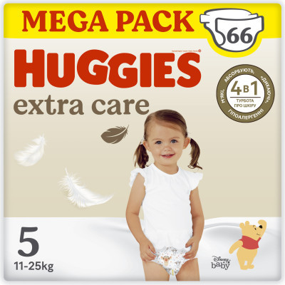 Підгузки Huggies Extra Care Size Розмір 5 (11-25 кг) 66 шт (5029053583174) Вінниця - фото 1